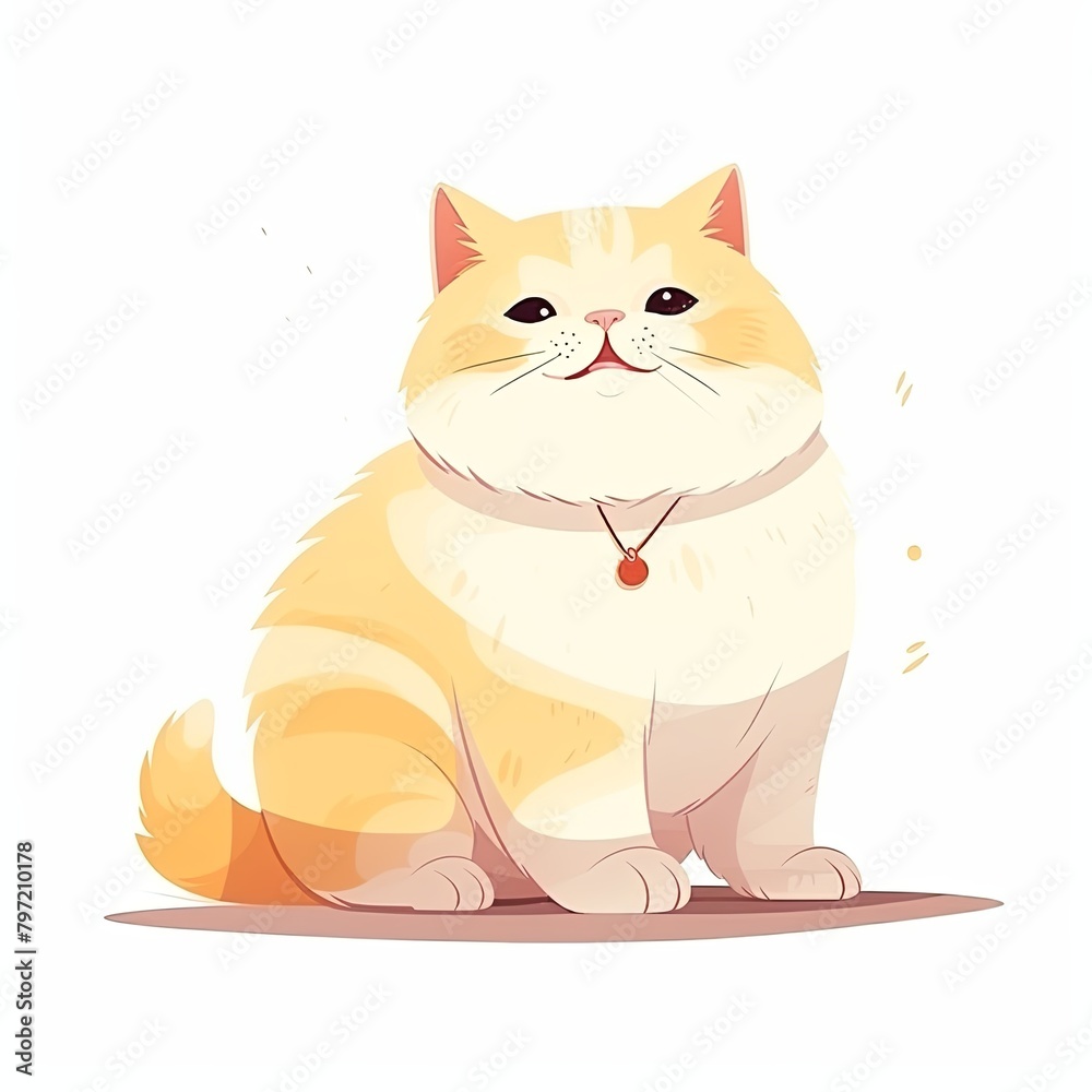 flat illustration of cute pleasant cat flat illustration of cute pleasant cat