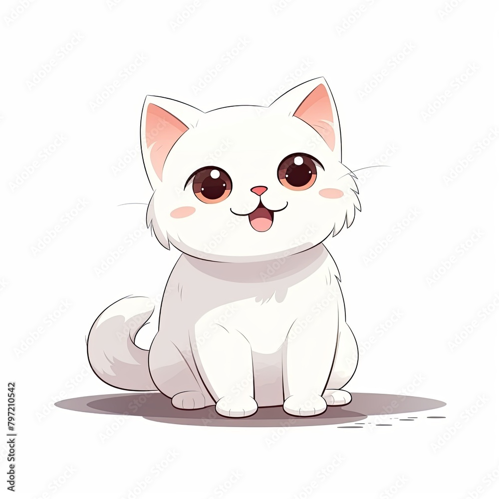 flat illustration of cute pleasant cat flat illustration of cute pleasant cat