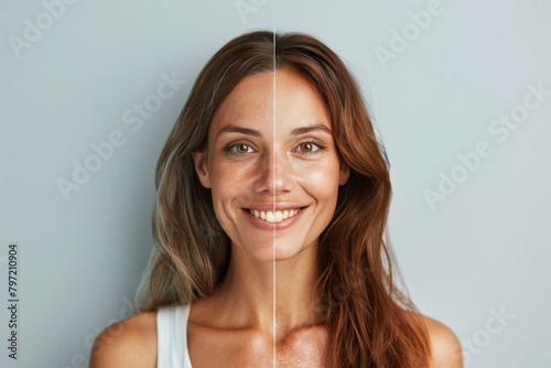 Anti-aging effectiveness combines skincare management with acne and makeup for life illustration, focusing on aging illustration, wrinkle reduction, and mature skin care integration in age portrayal.