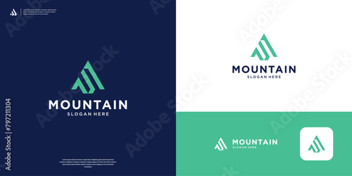Abstract mountain logo icon for business logo design.