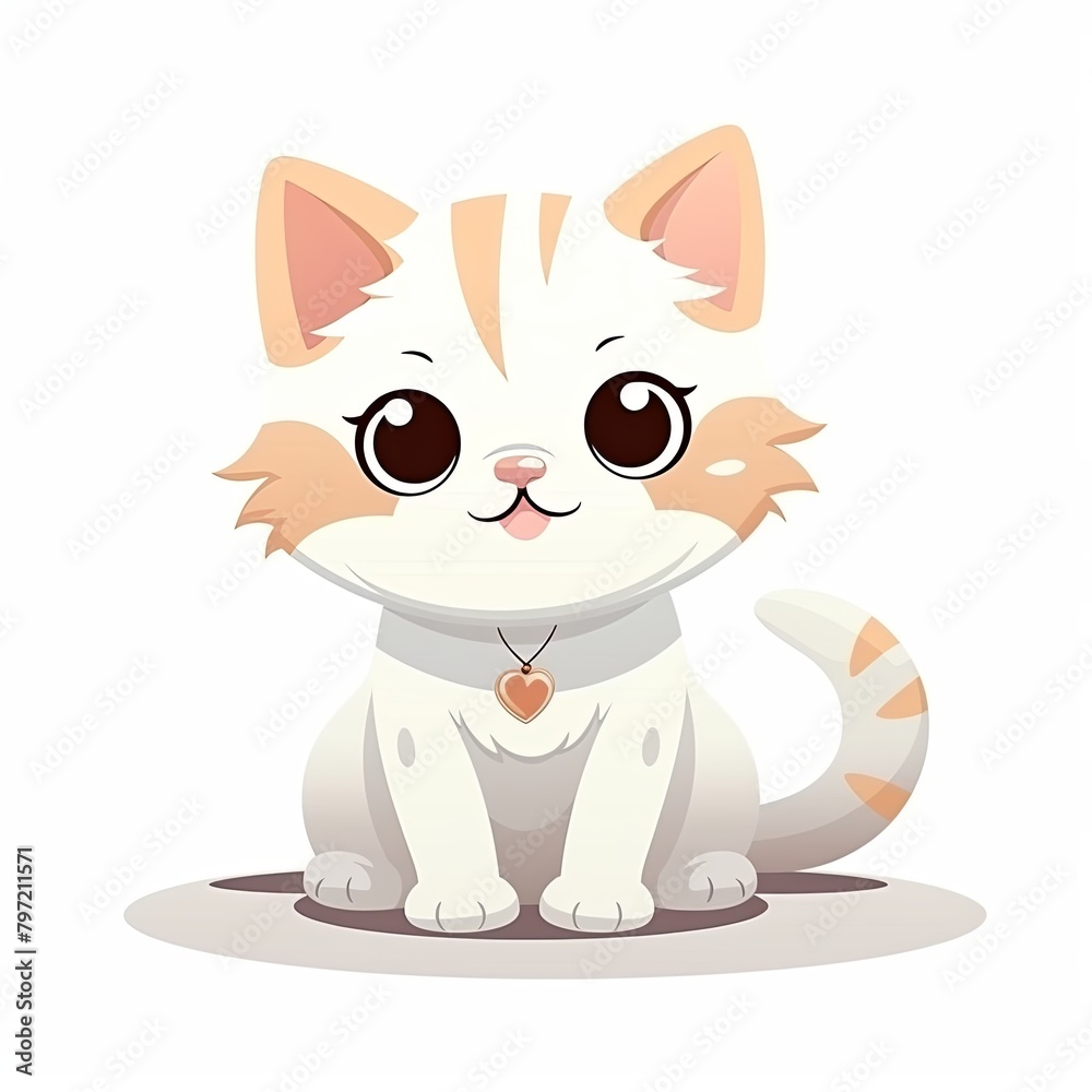 flat illustration of cute pleasant cat flat illustration of cute pleasant cat