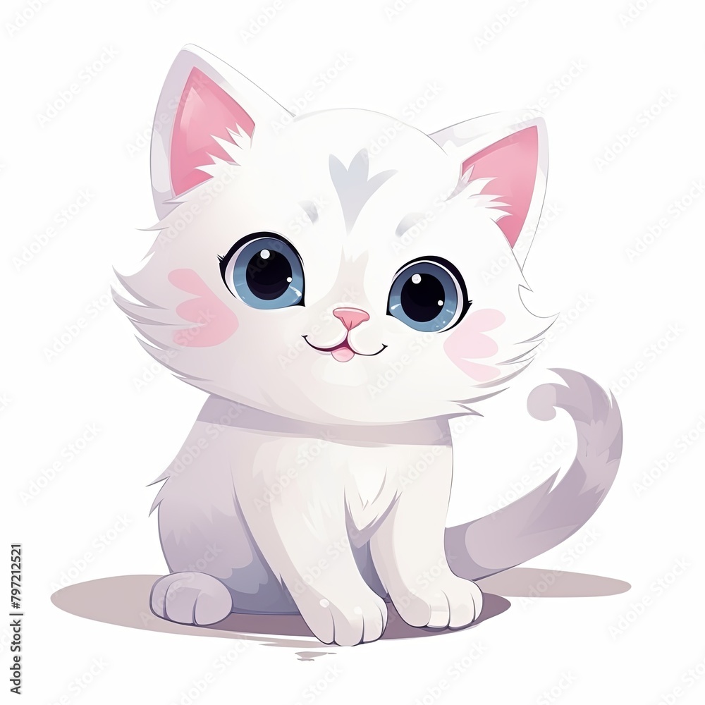 flat illustration of cute pleasant cat flat illustration of cute pleasant cat