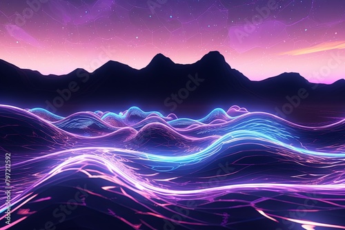 Virtual Energy Flow Render: Electronic Music Album Cover Visualization