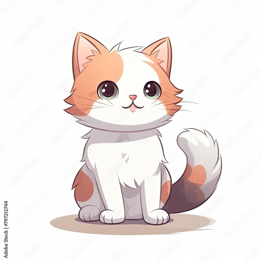 flat illustration of cute pleasant cat flat illustration of cute pleasant cat
