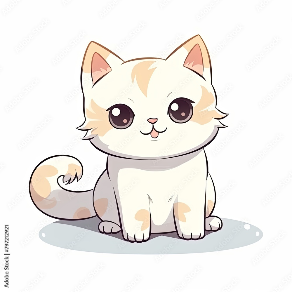 flat illustration of cute pleasant cat flat illustration of cute pleasant cat