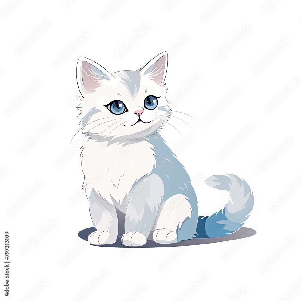 flat illustration of cute pleasant cat flat illustration of cute pleasant cat