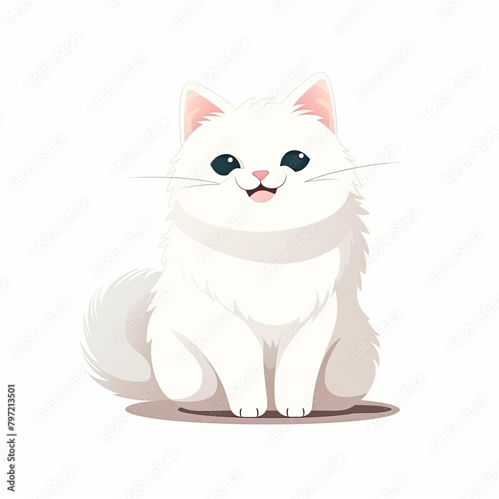 flat illustration of cute pleasant cat flat illustration of cute pleasant cat