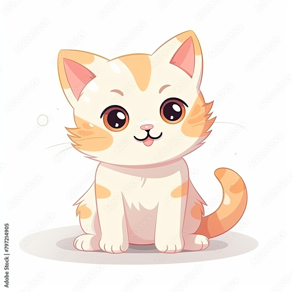 flat illustration of cute pleasant cat flat illustration of cute pleasant cat