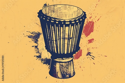 A depiction of a minimalist African drum, with just the outline and a few key details --ar 3:2 Job ID: 7423513e-05eb-4b3c-acc8-e88cf4580703 photo