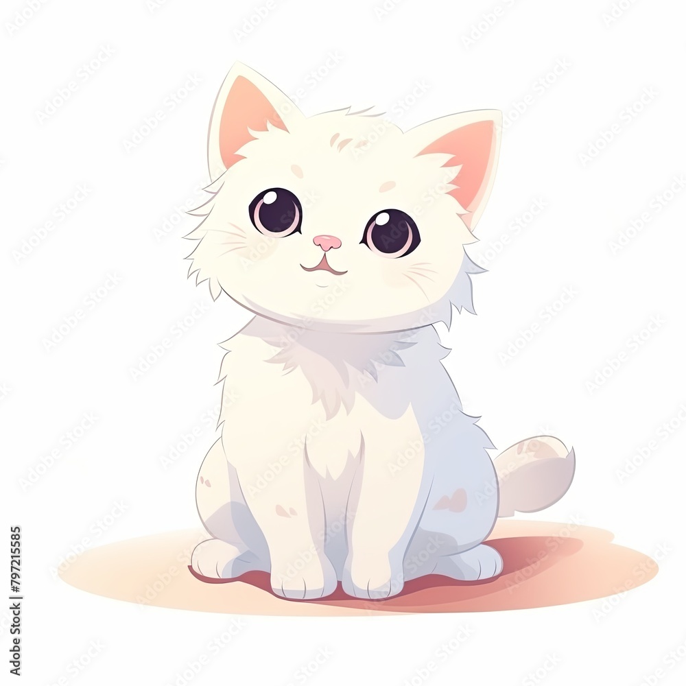 flat illustration of cute pleasant cat flat illustration of cute pleasant cat