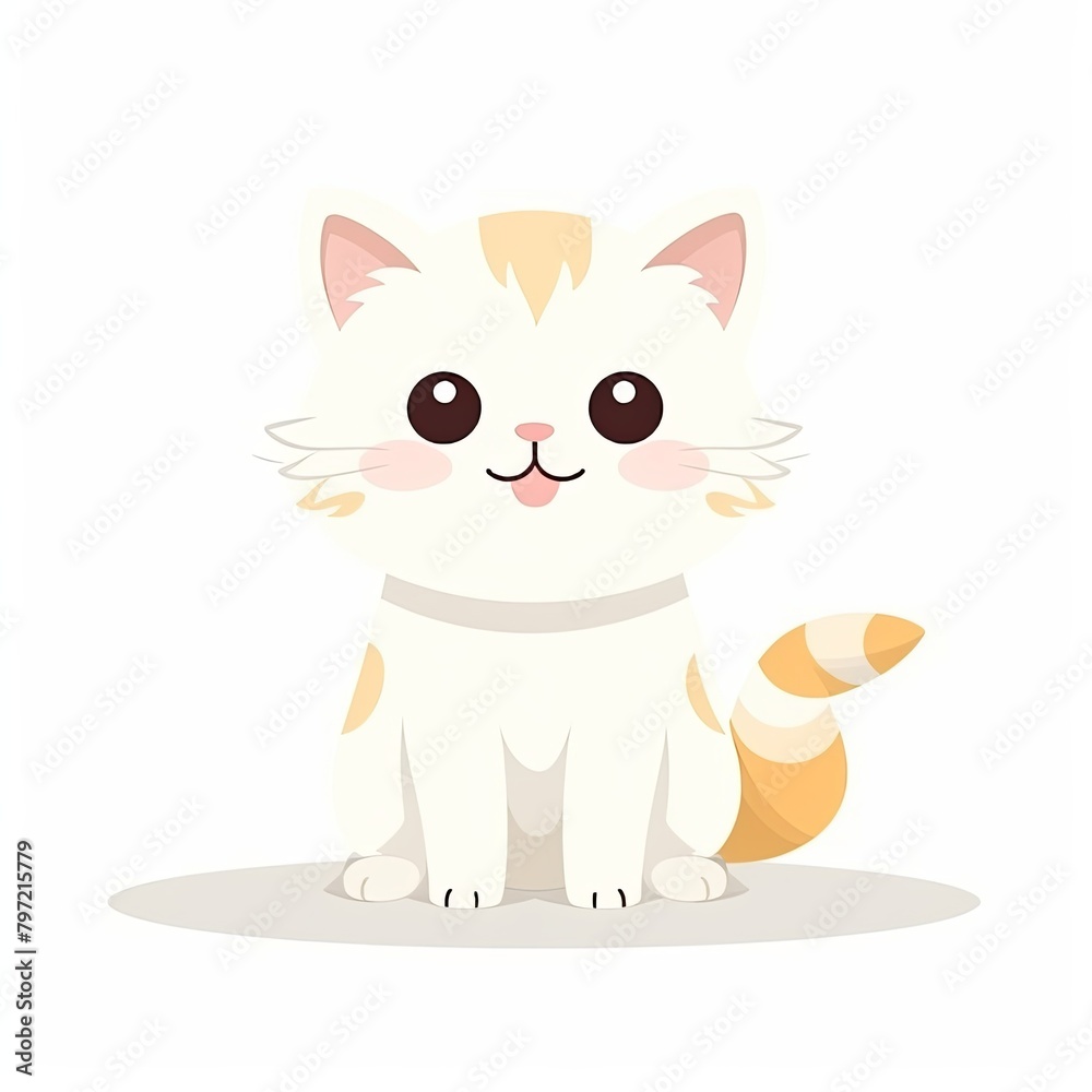 flat illustration of cute pleasant cat flat illustration of cute pleasant cat