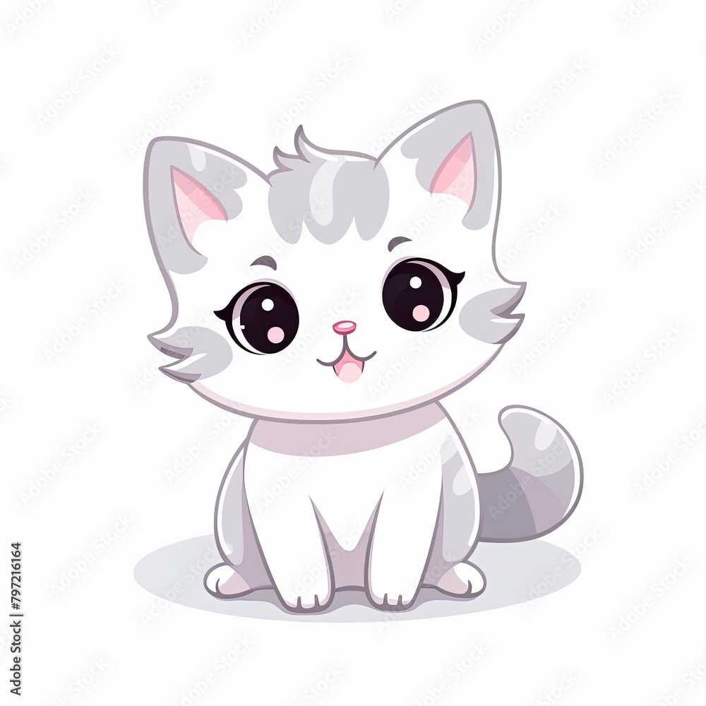 flat illustration of cute pleasant cat flat illustration of cute pleasant cat