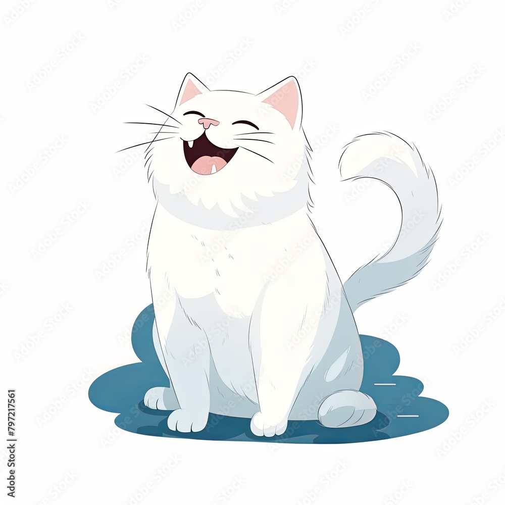 flat illustration of cute pleasant cat flat illustration of cute pleasant cat