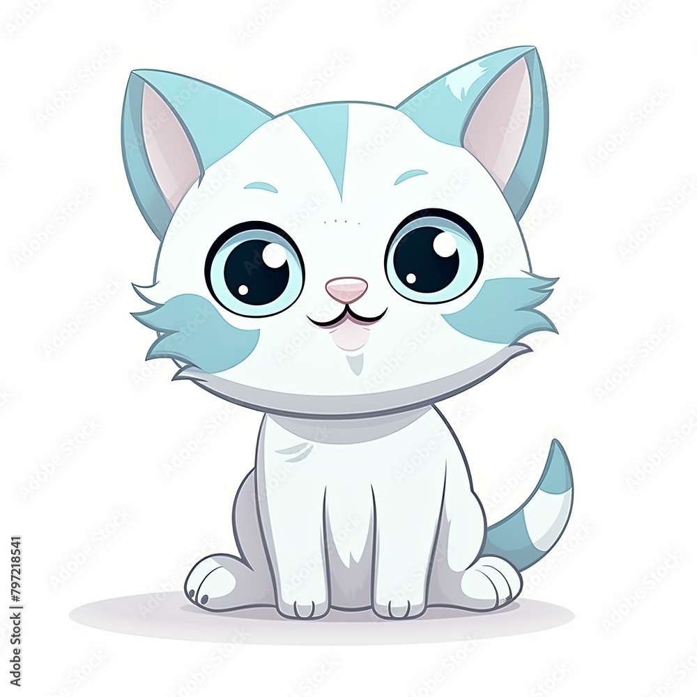 flat illustration of cute pleasant cat flat illustration of cute pleasant cat