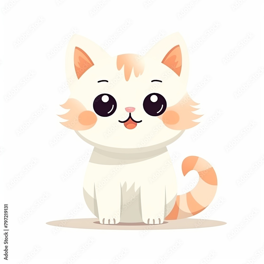 flat illustration of cute pleasant cat flat illustration of cute pleasant cat