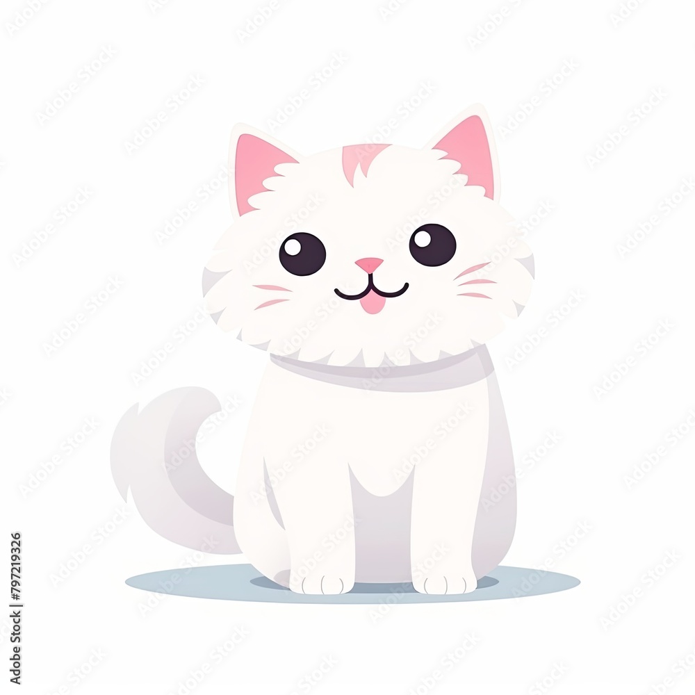flat illustration of cute pleasant cat flat illustration of cute pleasant cat