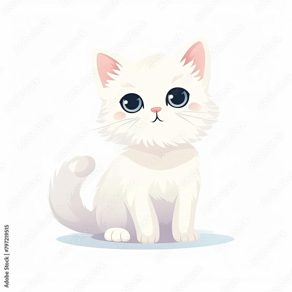 flat illustration of cute pleasant cat flat illustration of cute pleasant cat