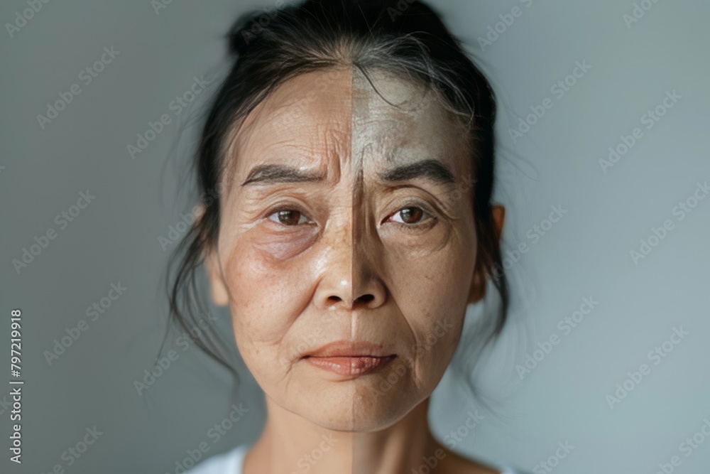 Visible aging contrasts and psychological well-being integrated into aging support and aging signs, exploring proactive aging stages and life skin care solutions. Visible aging contrasts and psychological well-being integrated into aging support and aging signs, exploring proactive aging stages and life skin care solutions.