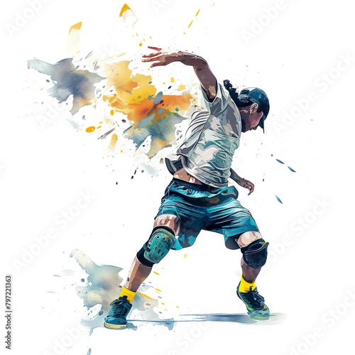 A man breakdancing