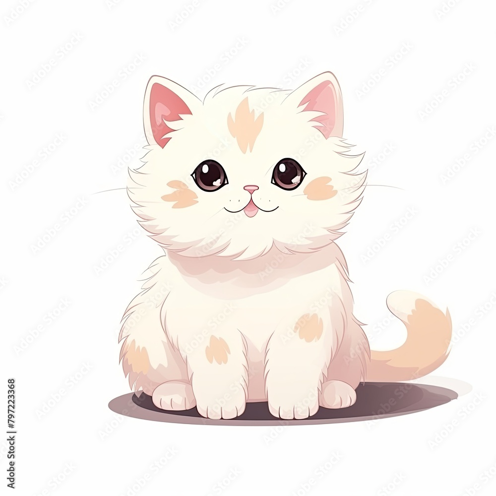 flat illustration of cute pleasant cat flat illustration of cute pleasant cat
