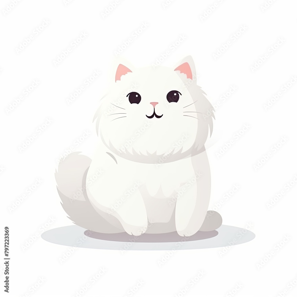 flat illustration of cute pleasant cat flat illustration of cute pleasant cat