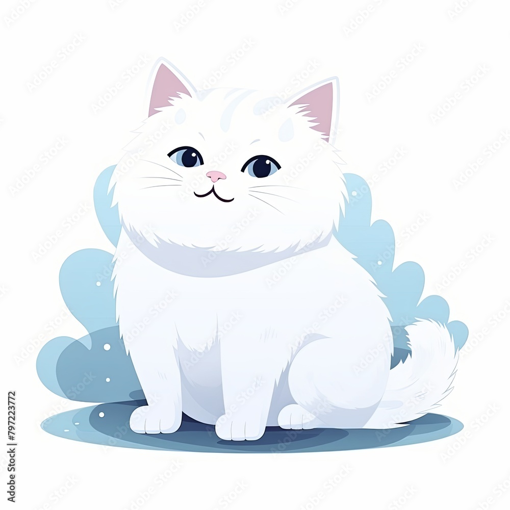 flat illustration of cute pleasant cat flat illustration of cute pleasant cat