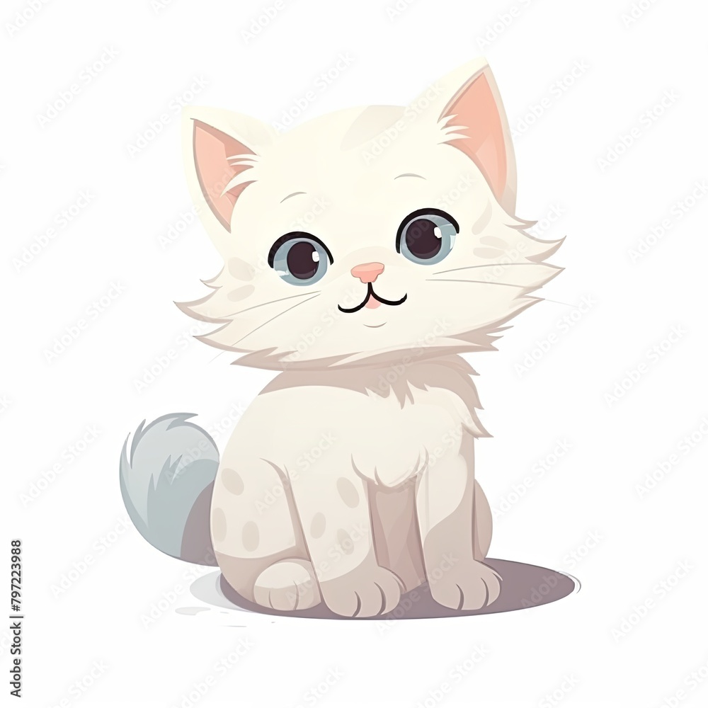 flat illustration of cute pleasant cat flat illustration of cute pleasant cat