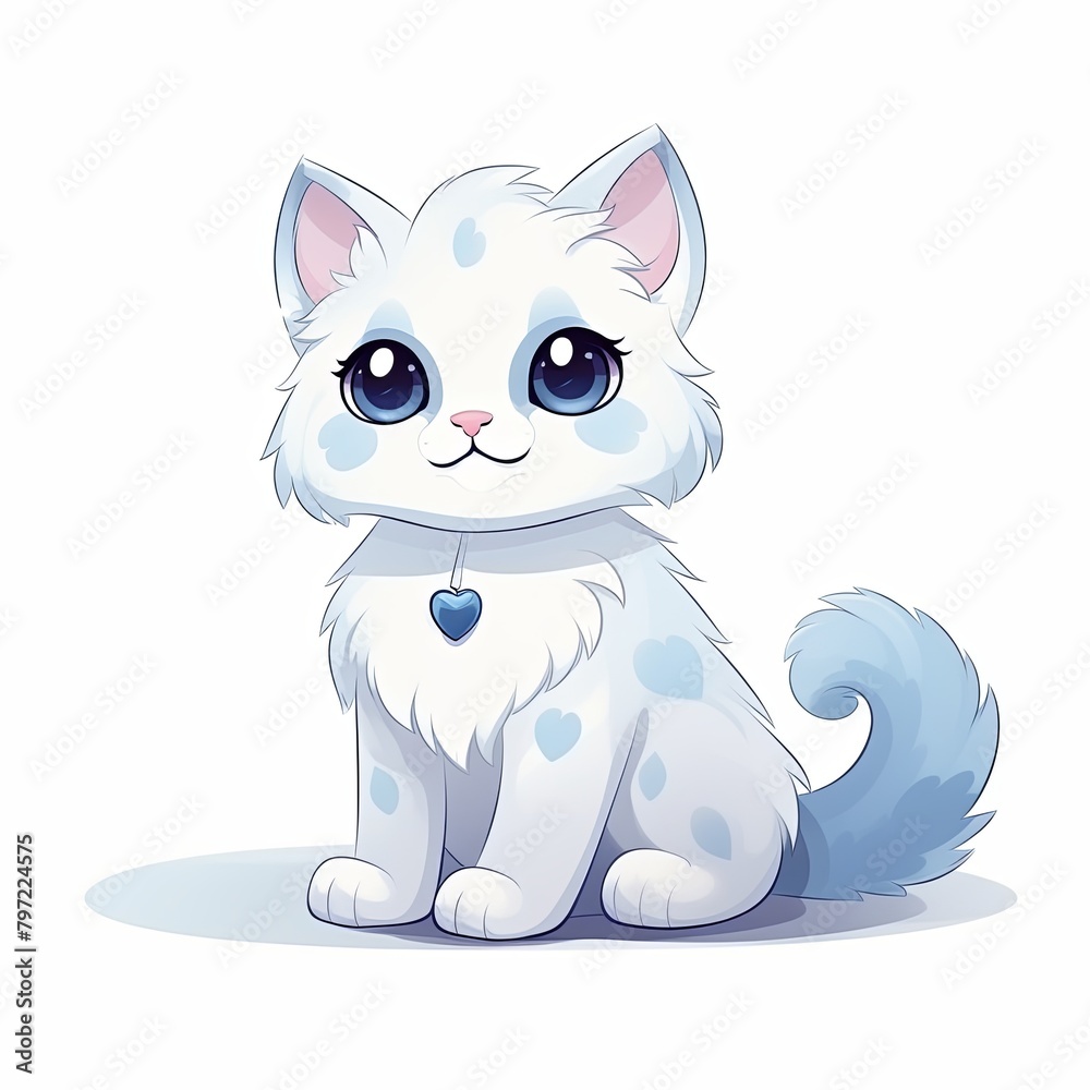 flat illustration of cute pleasant cat flat illustration of cute pleasant cat