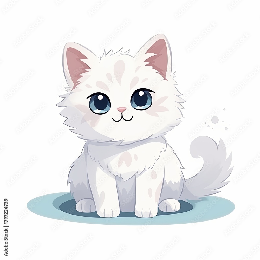 flat illustration of cute pleasant cat flat illustration of cute pleasant cat