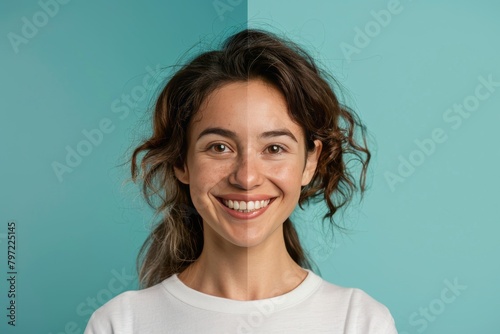 Symmetry in wrinkle dynamics emphasizes aging severity in split age portraits, blending age with chronological aging considerations for effective aging divisions.
