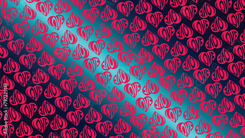 Beautiful Confetti Hearts Falling on Background. Invitation Template Background Design, Greeting Card, Poster. Valentine Day. Vector illustration