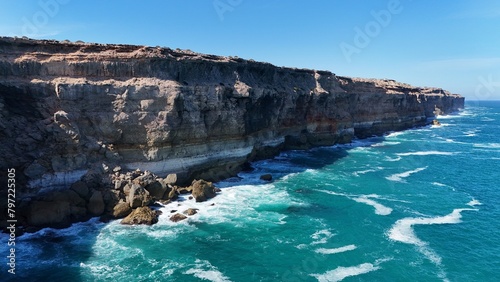 Cuadro en lienzo Aerial view of a small landslide on the Great Australian Bight