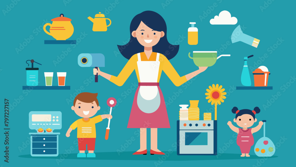 Work stuff and housewives vector illustration Work stuff and housewives vector illustration