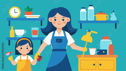 Work stuff and housewives vector illustration