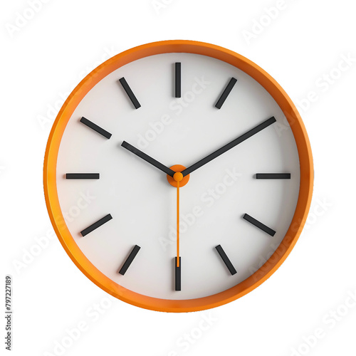 Clock 3D icon simple shapes minimalist.