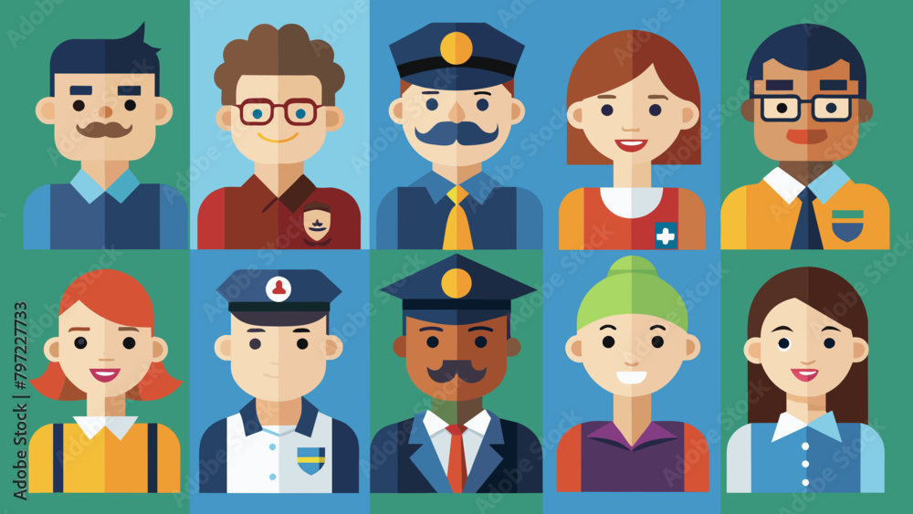 avatars of happy people of different races vector illustration avatars of happy people of different races vector illustration