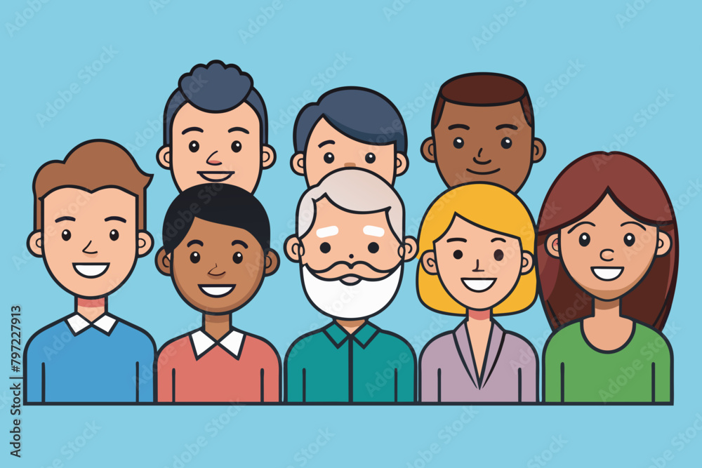 avatars of happy people of different races vector illustration avatars of happy people of different races vector illustration
