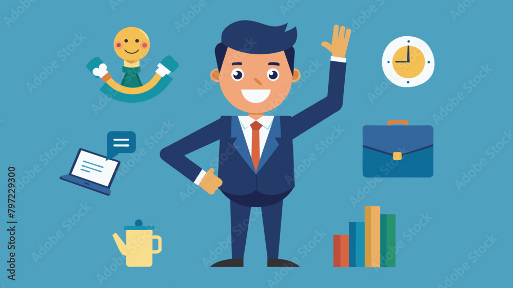 A happy businessman vector illustration
