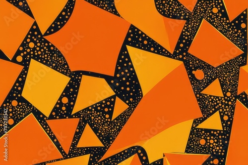 Fiery Finesse: Abstract Orange Impressions photo