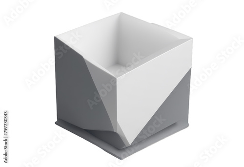 showcase render shape splay banner for gray white wall Empty mockup product isolated Abstract 3d podium design geometric 3d website background cube box Blank poduim three dimensional cube white