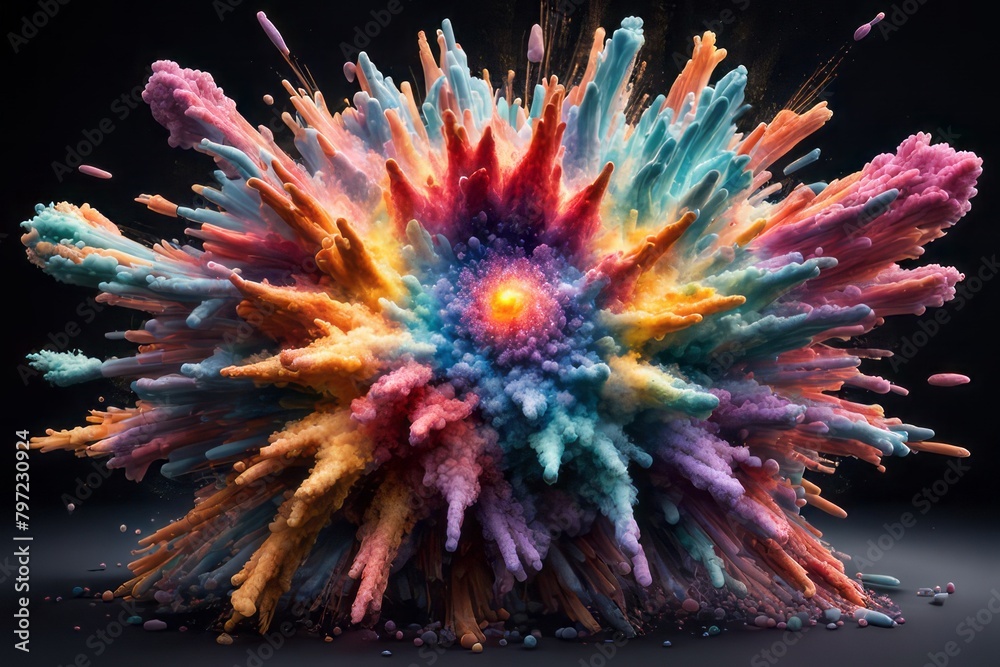 Whimsical Abstract 3D Colors Blast Whimsical Abstract 3D Colors Blast