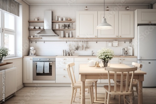 Cozy kitchen, interior design. © Rawpixel.com