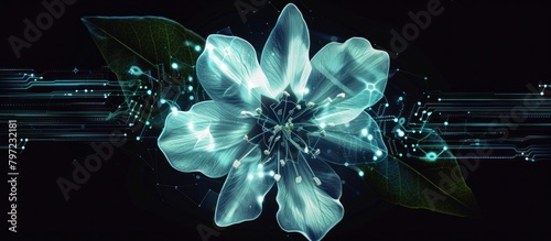Abstract and futuristic jasmin flower in bloom photo