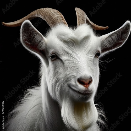 Goat isolated on a black background © Mo Stock