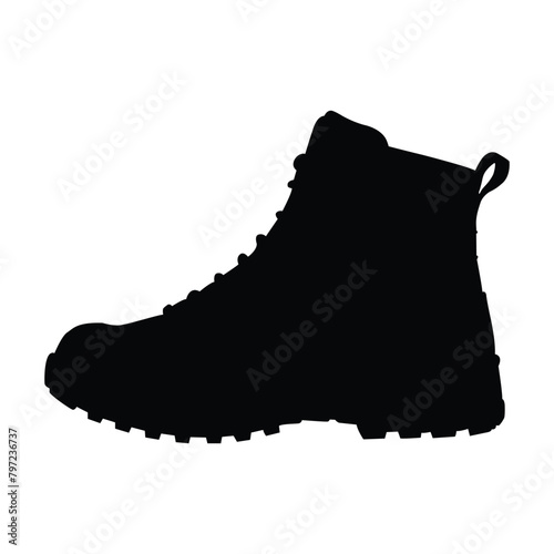 silhouette of a Hiking boot on white