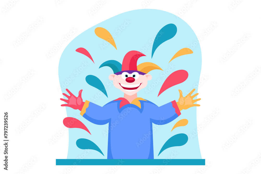 April Fools Flat Design Illustration April Fools Flat Design Illustration