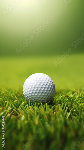 Close-up of golf ball on green grass