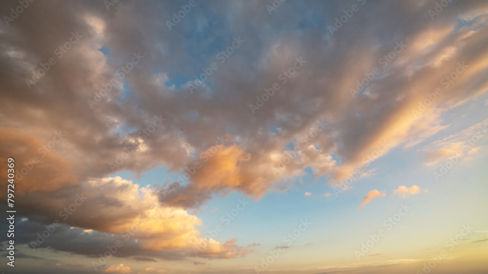 Beautiful colorful cloudscapes as seen around sunset.