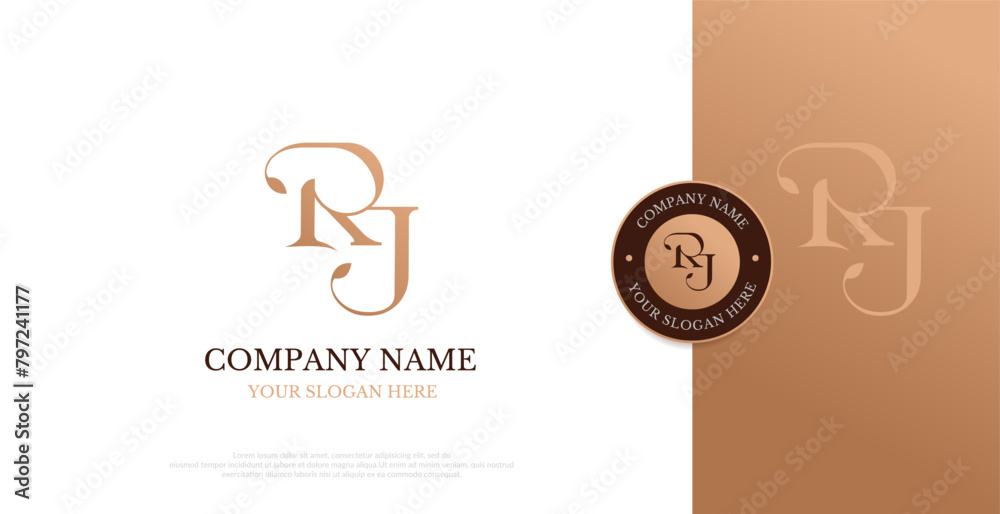 Initial RJ Logo Design Vector 