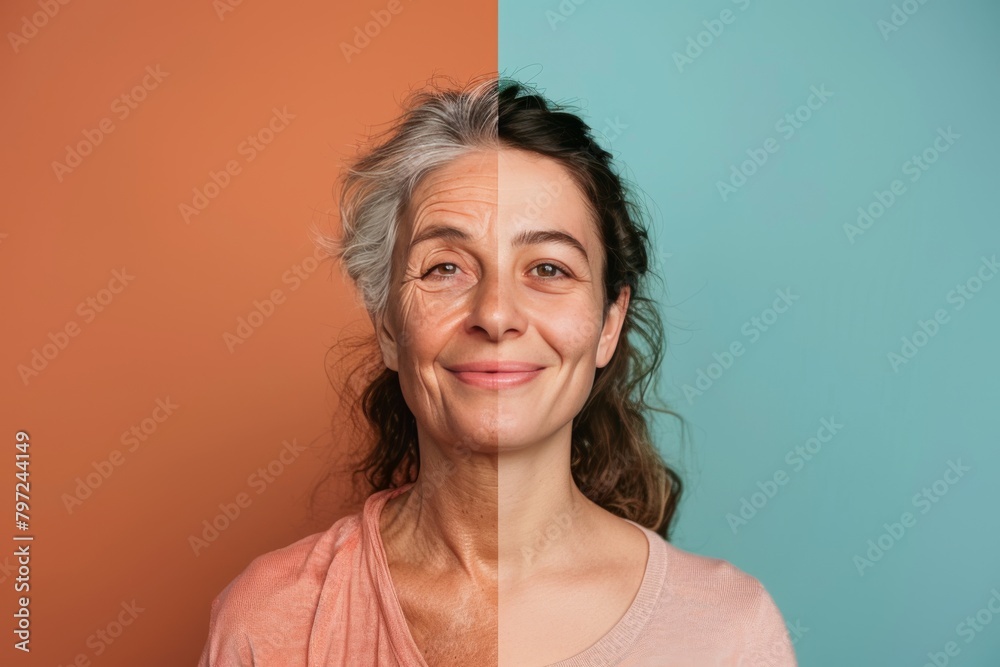 Healthy aging methods set in skin rejuvenation portray life stages, integrating aging skin care trends against diabetes health and age wellness. Healthy aging methods set in skin rejuvenation portray life stages, integrating aging skin care trends against diabetes health and age wellness.